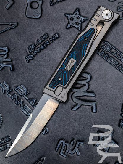 REATE EXO-M G10 BLACK/WHITE OTF KNIFE TITANIUM 2.95" DROP POINT SATIN