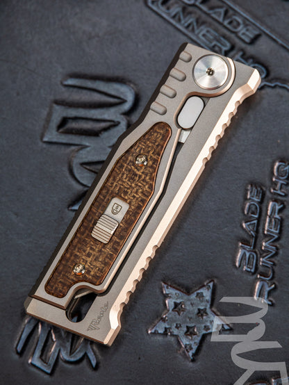 REATE EXO-MINI POCKET KNIFE BROWN MICARTA INLAY HANDLE CPM-3V TANTO BLADE