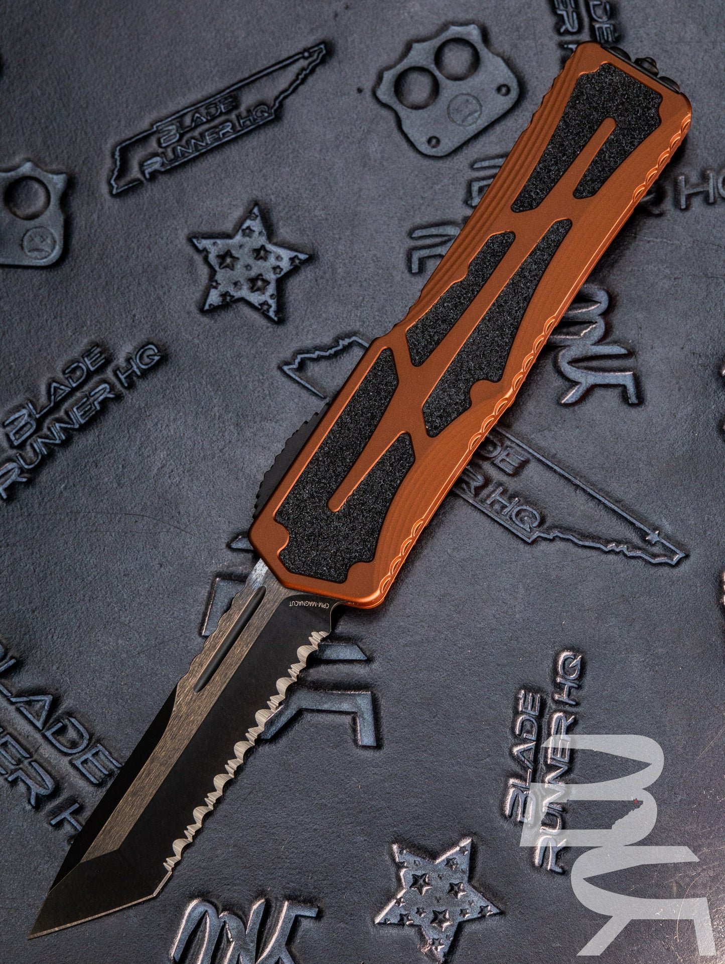 Heretic Knives Colossus DLC T/E, Root Beer handle, Black Clip & Hardware H040-6C-RB