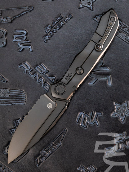 Microtech Anax S/E Frame Lock Knife Black Titanium/CF Inlay (3.8" Serrated DLC)