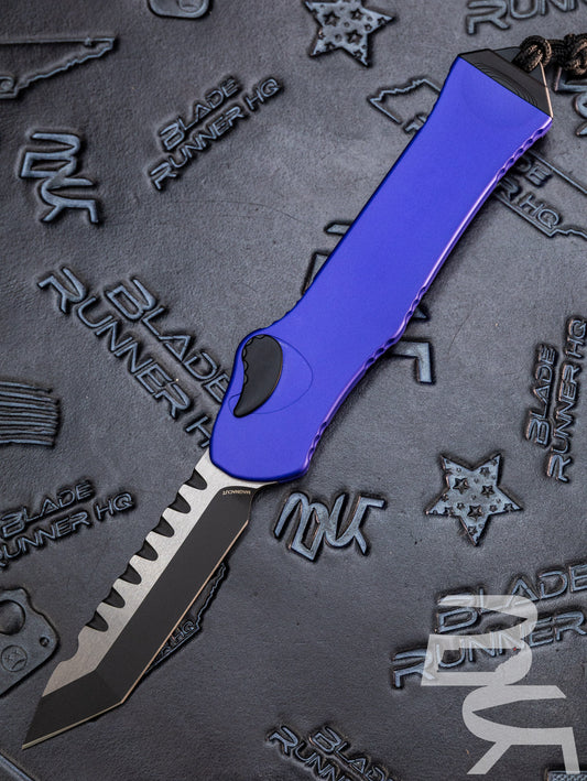 Heretic Knives Colossus Magnacut DLC Tanto Full Serrated , Purple Handle