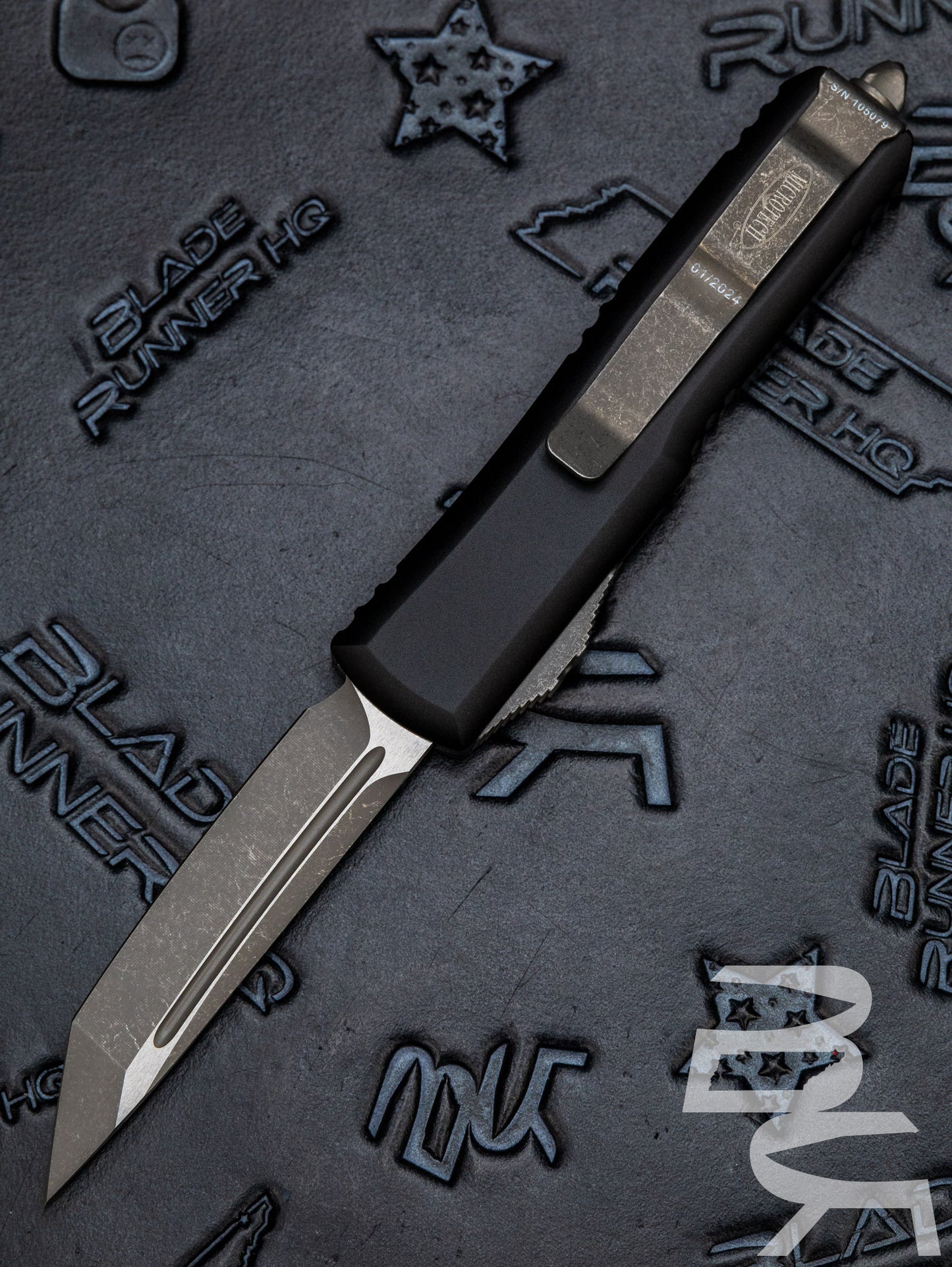 Microtech 233-10 AP UTX-85 AUTO OTF Knife 3" Apocalyptic Tanto Plain Blade, Black Aluminum Handles