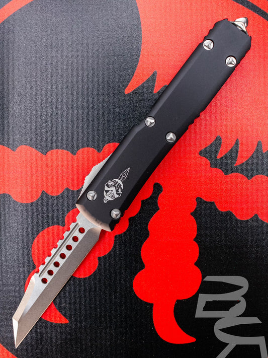 Microtech 119W-10S Ultratech Warhound - Black Handle - Stonewashed Blade - Signature Series