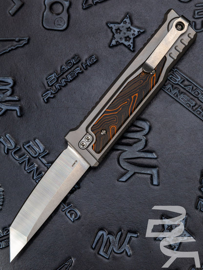 REATE EXO-M G10 ORANGE/BLACK OTF KNIFE TITANIUM 2.95" TANTO SATIN