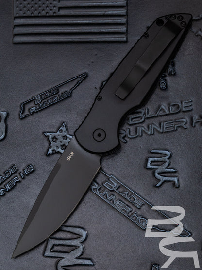PROTECH TR-3 TACTICAL RESPONSE BLACK ALUMINUM SWAT LEFT HAND AUTOMATIC KNIFE 3.5" BLACK