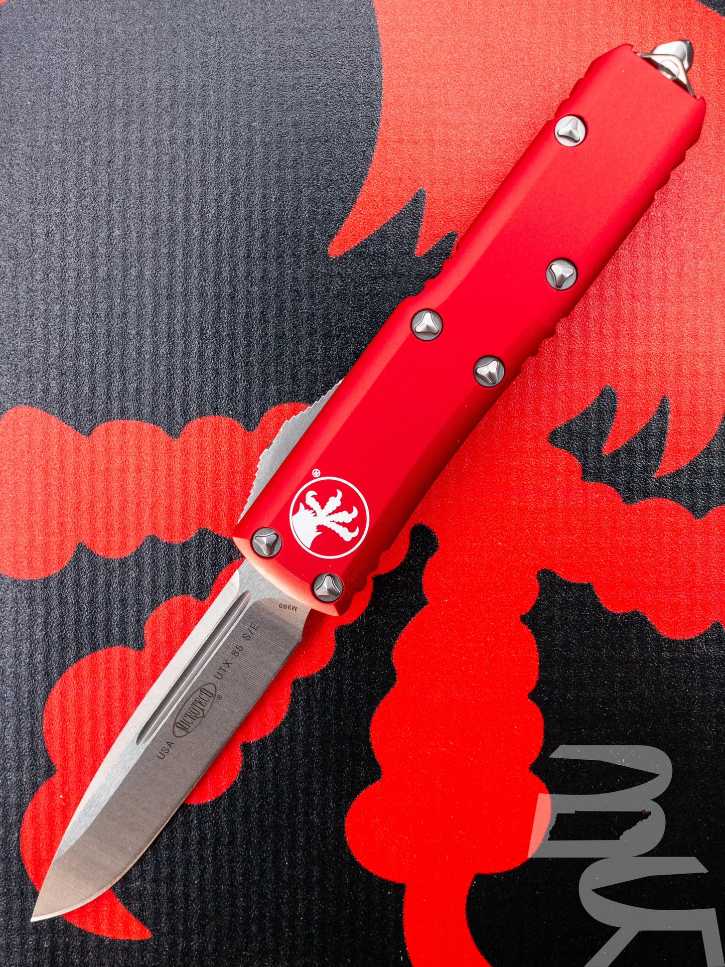 Microtech 231-10RD UTX-85 S/E - Red Handle - Stonewash Blade