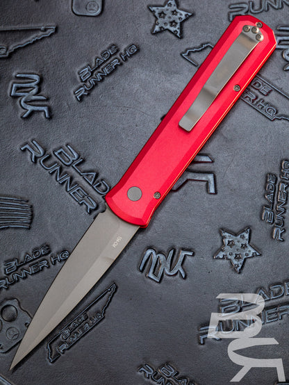 Pro-Tech Godfather Automatic Knife Red (4" Blasted) 920-RED