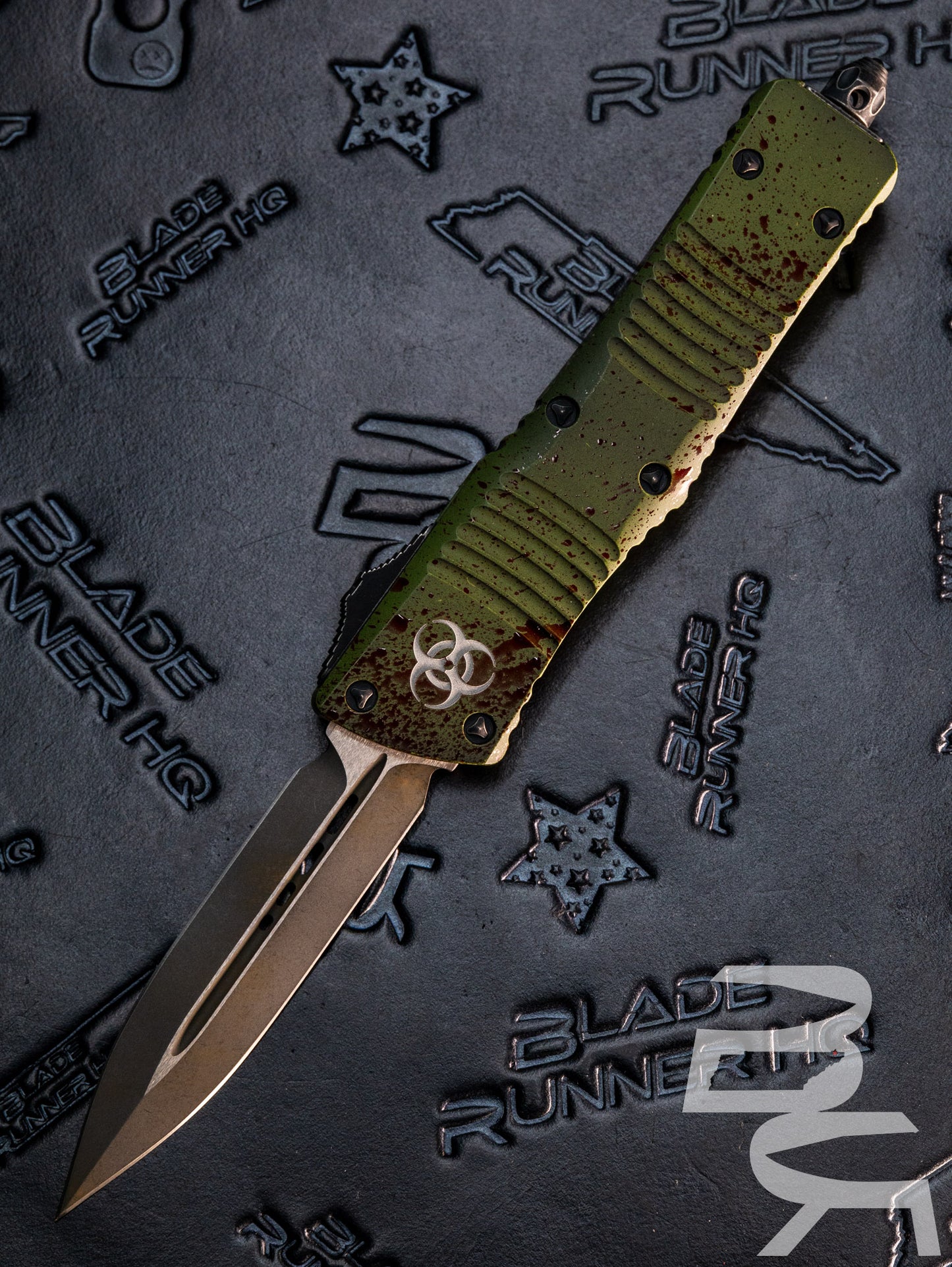Microtech 142-1OBDS Combat Troodon Outbreak Deep Engraved Double Edge