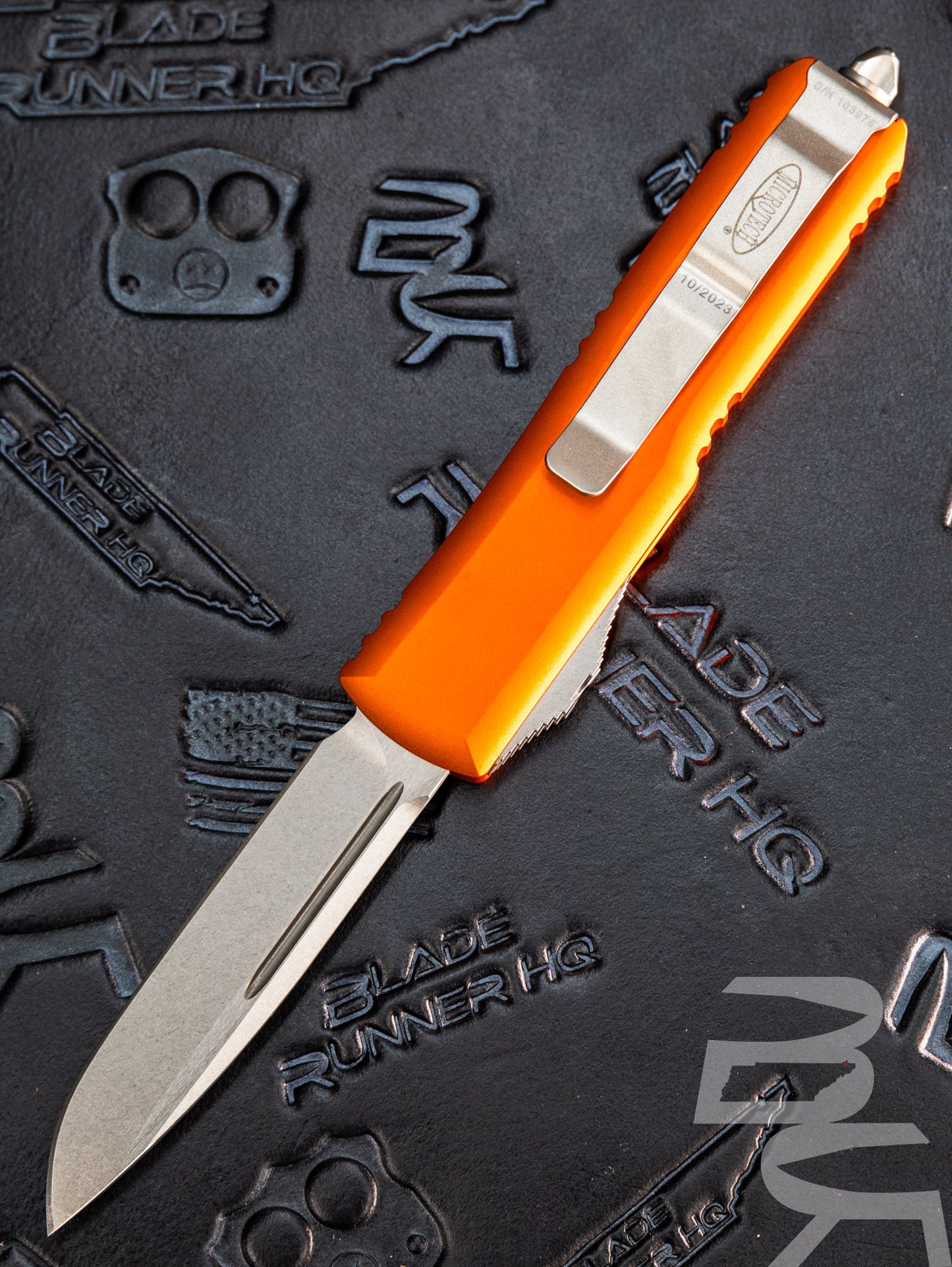 Microtech UTX-85 S/E OTF Auto Knife Orange (3.125" Stonewash) 231-10 OR