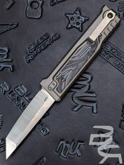 REATE EXO-M G10 BLACK/WHITE OTF KNIFE TITANIUM 2.95" TANTO SATIN