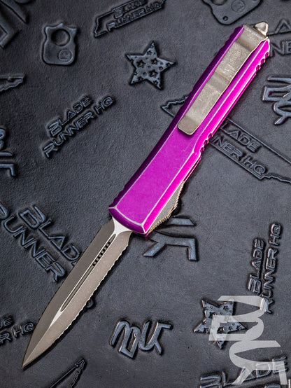 Microtech 122-D12DVI Ultratech D/E - Distressed Violet Handle - Apocalyptic Blade