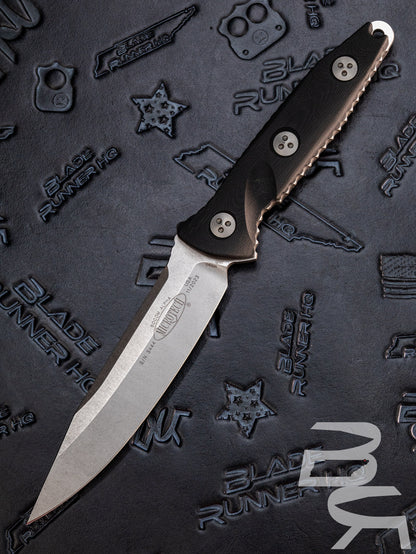 Microtech 113-10 Socom Alpha Fixed Blade Knife 5.45" Stonewashed Clip Point Plain, G10 Handles, Kydex Sheath