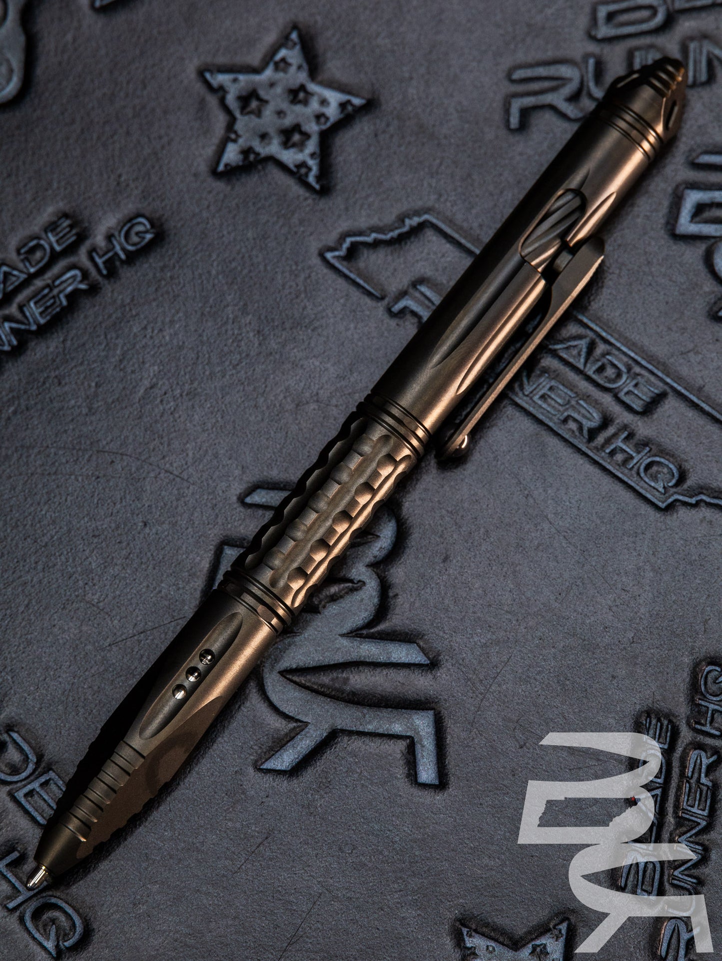 Microtech Kyroh Standard Black DLC Bolt-Action Titanium Pen with Pocket Clip, 5.875" Overall, Tritium Cap Insert - 403-TI-DLCTRI