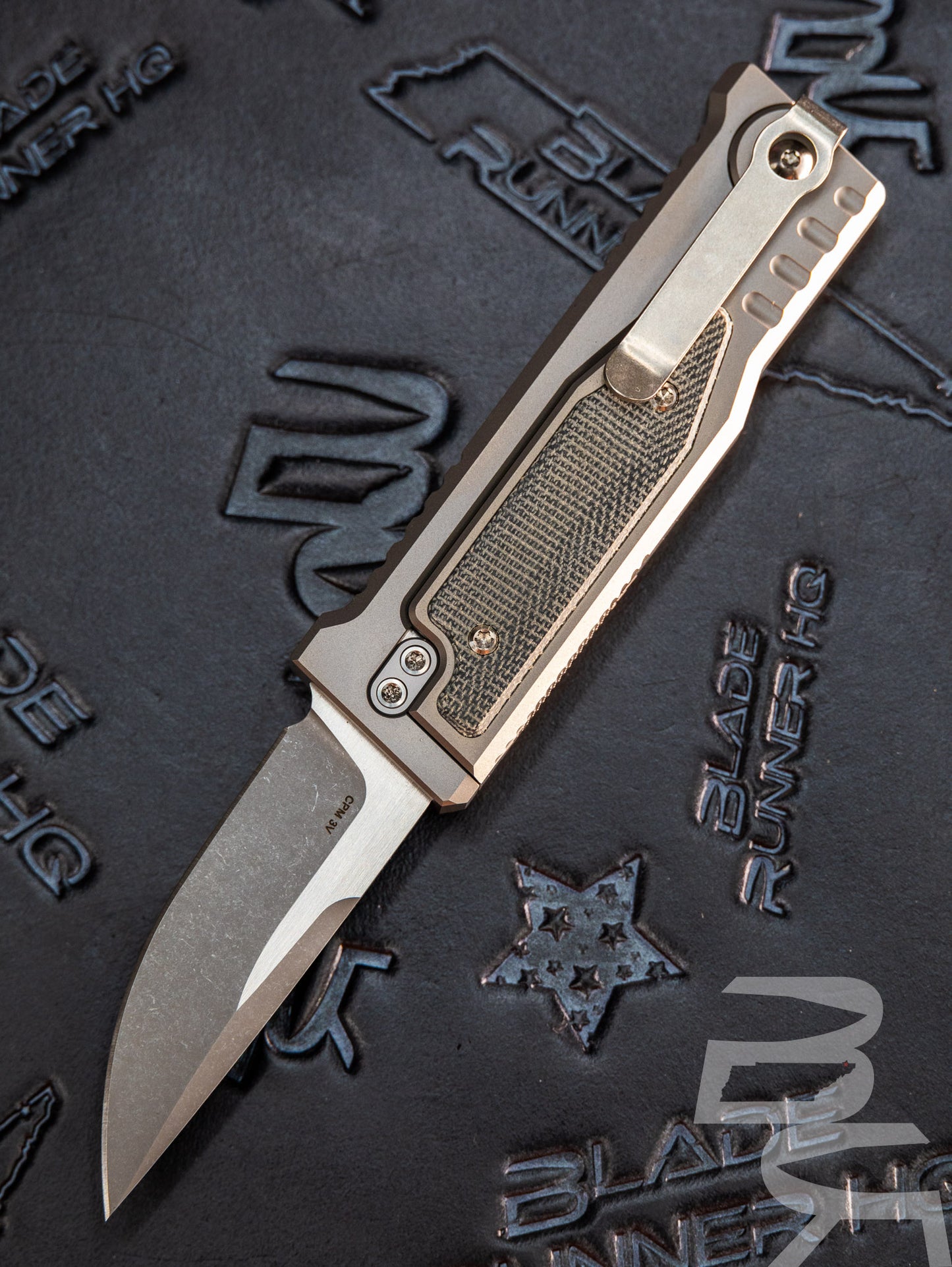 REATE EXO-MINI POCKET KNIFE BLACK MICARTA INLAY HANDLE CPM-3V DROP POINT BLADE