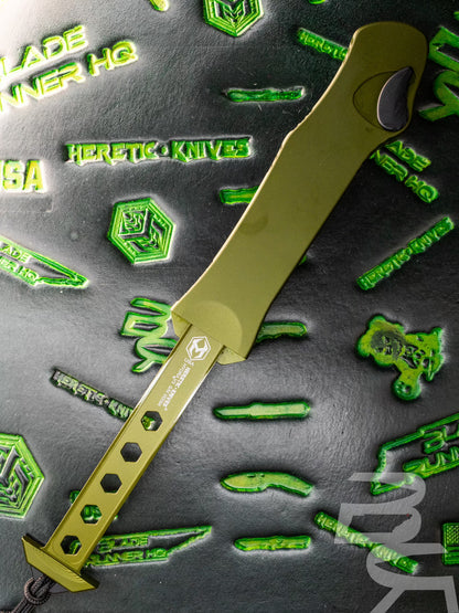 Heretic Knives Hydra DLC Recurve Blade , Green Handle H008-6A-GRN