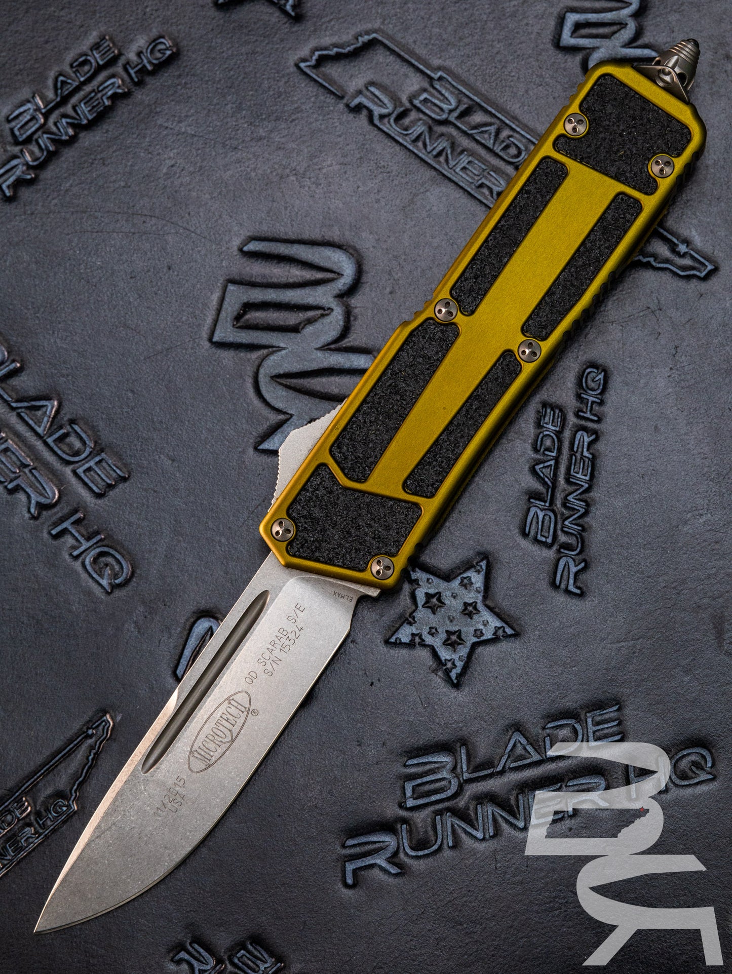 Pre Owned Microtech QD Scarab S/E OTF Automatic Knife OD Green (3.5" Stonewash) 178-10OD