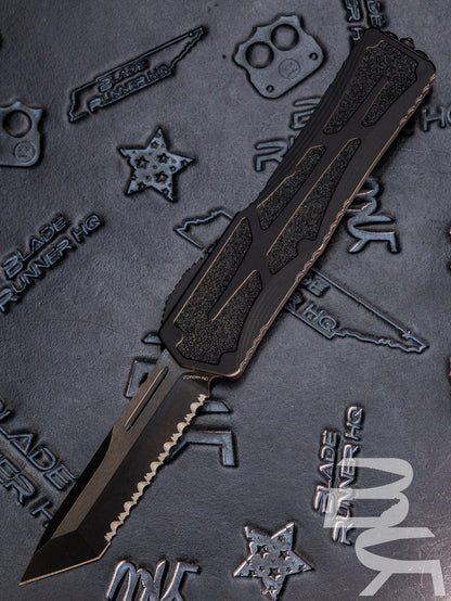 Heretic Knives Colossus DLC Full Serrated T/E, Black handle, Black Clip & Hardware H040-6C-T TANTO