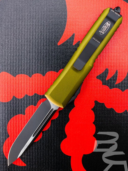 MICROTECH UTX-85 OD GREEN SINGLE EDGE OTF KNIFE BLACK BLADE 231-1 OD