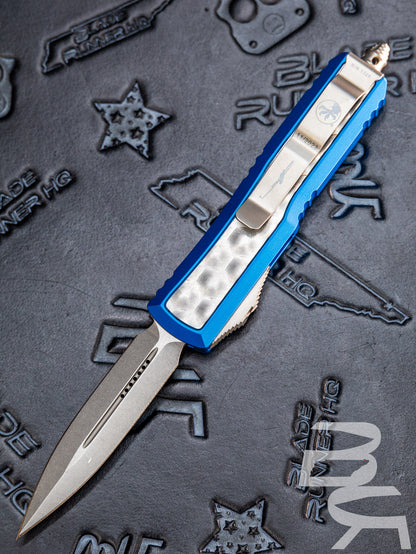 Microtech Daytona D/E OTF Automatic Knife Blue + Bubble Inlay (3.25" SW)