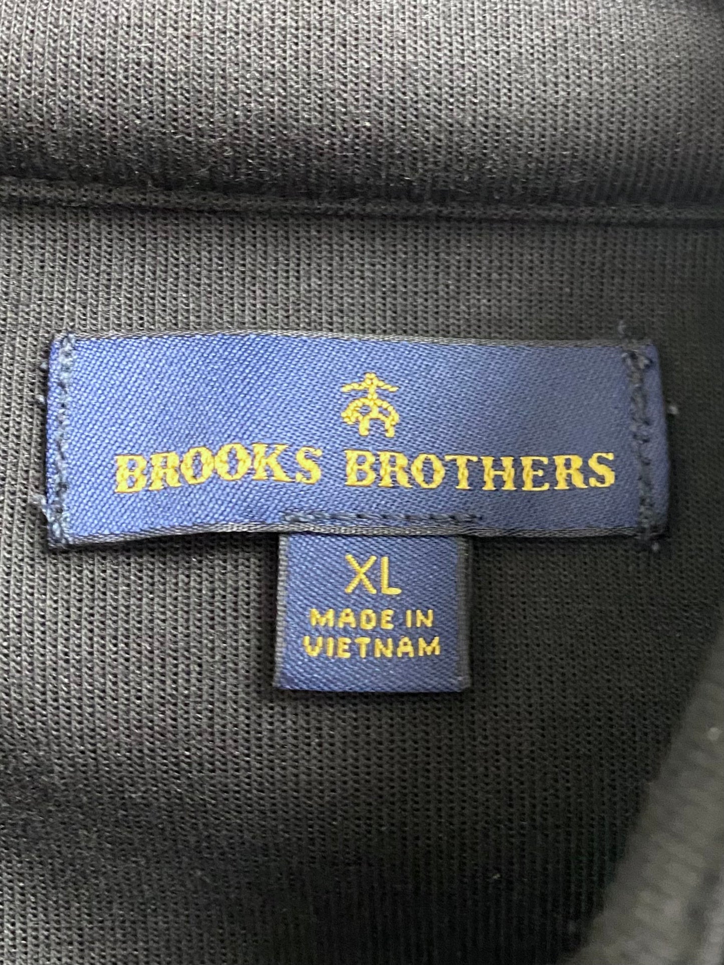 1/4 Zip Brooks Brothers Embroidered Pullover (Black)