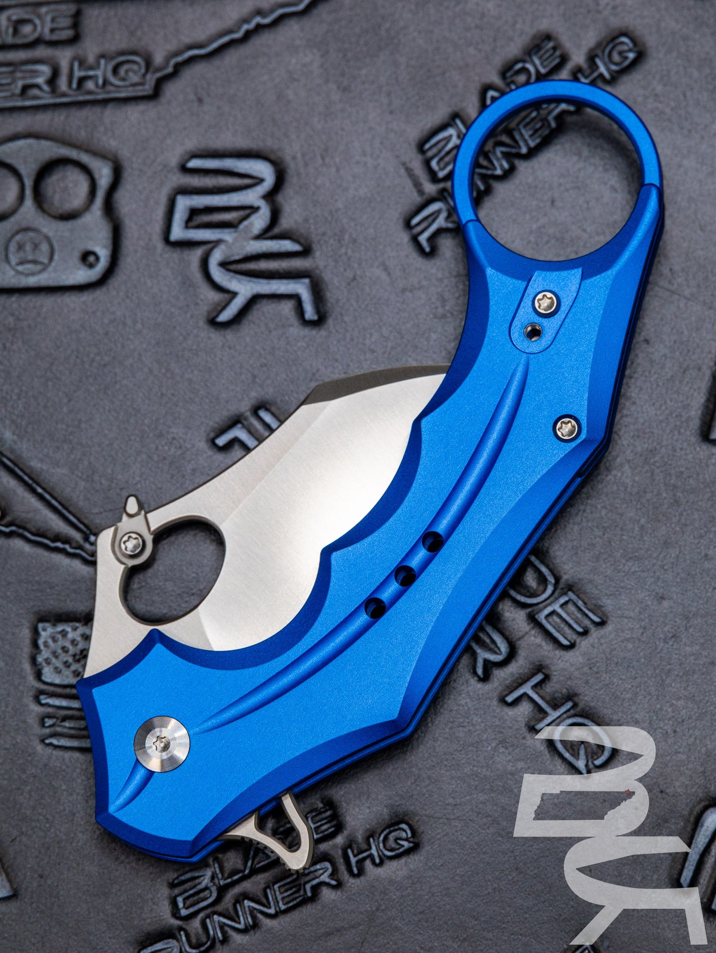 CIVIVI Incisor II Karambit Button Lock Knife Blue Alum (2.02" Satin) C16016B-2