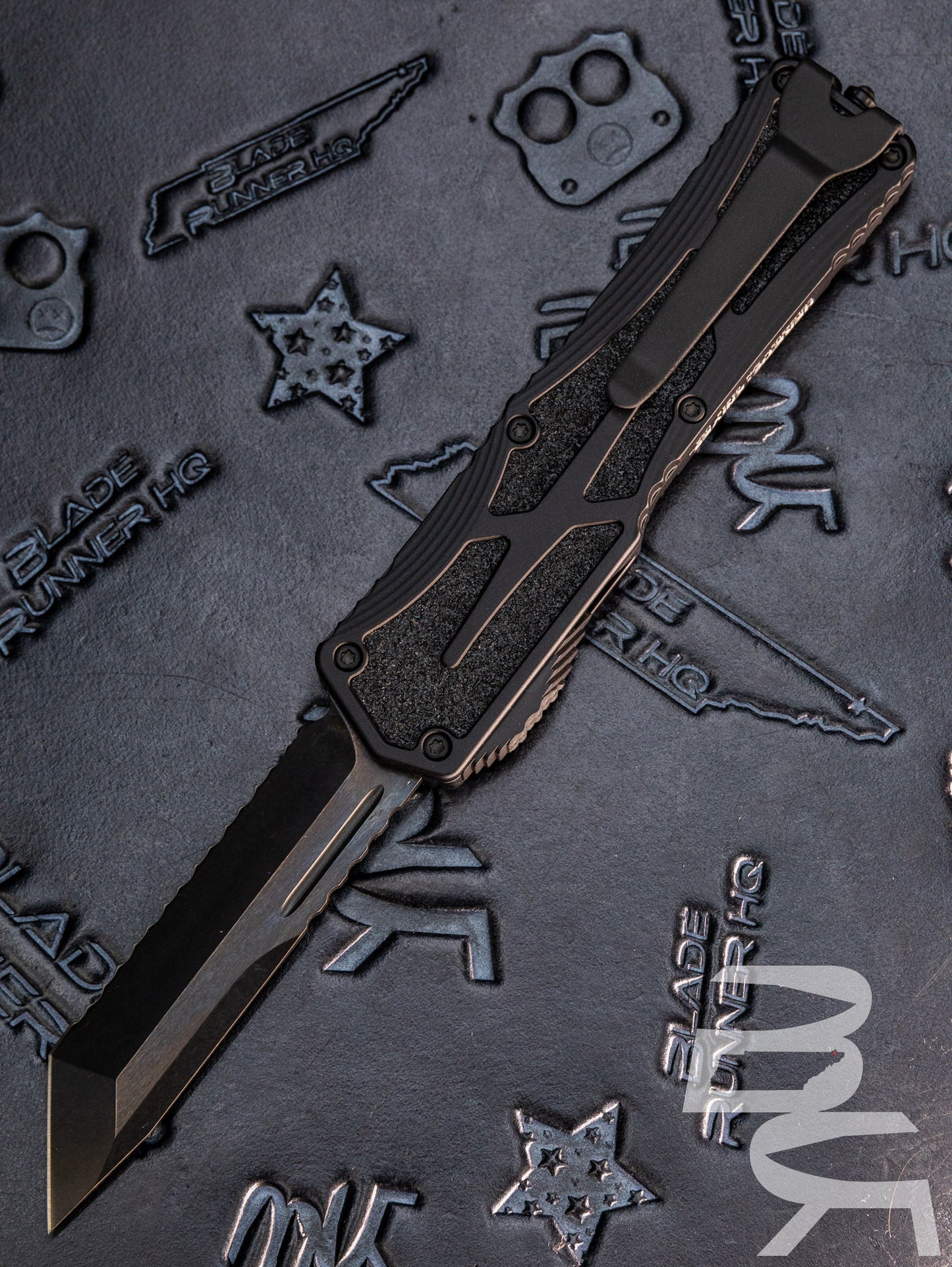 Heretic Knives Colossus DLC Full Serrated T/E, Black handle, Black Clip & Hardware H040-6C-T TANTO
