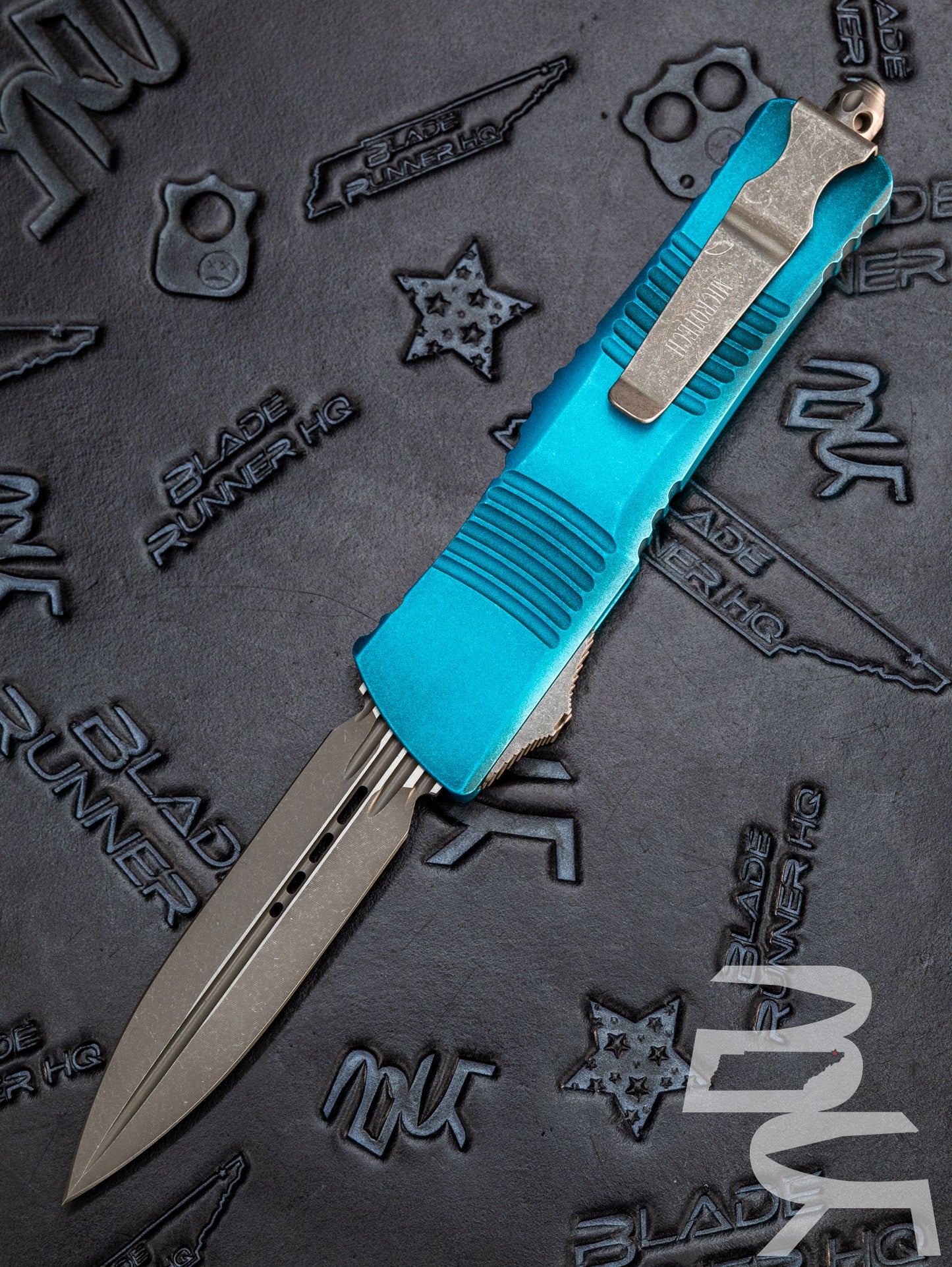 Microtech Combat Troodon Weathered Turquoise Double Edge Apocalyptic Standard 142-10APWTQ .
