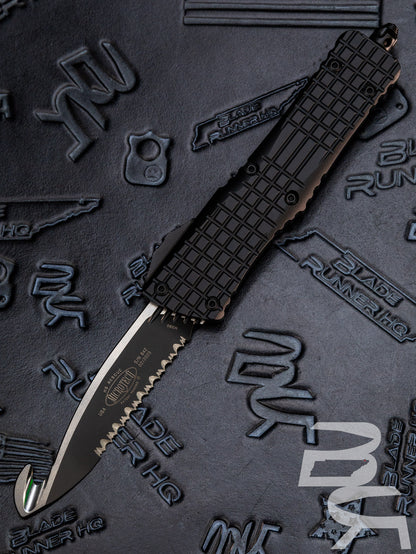 Microtech Combat Troodon HS Rescue Black Frag Full Serrated 601-3THS