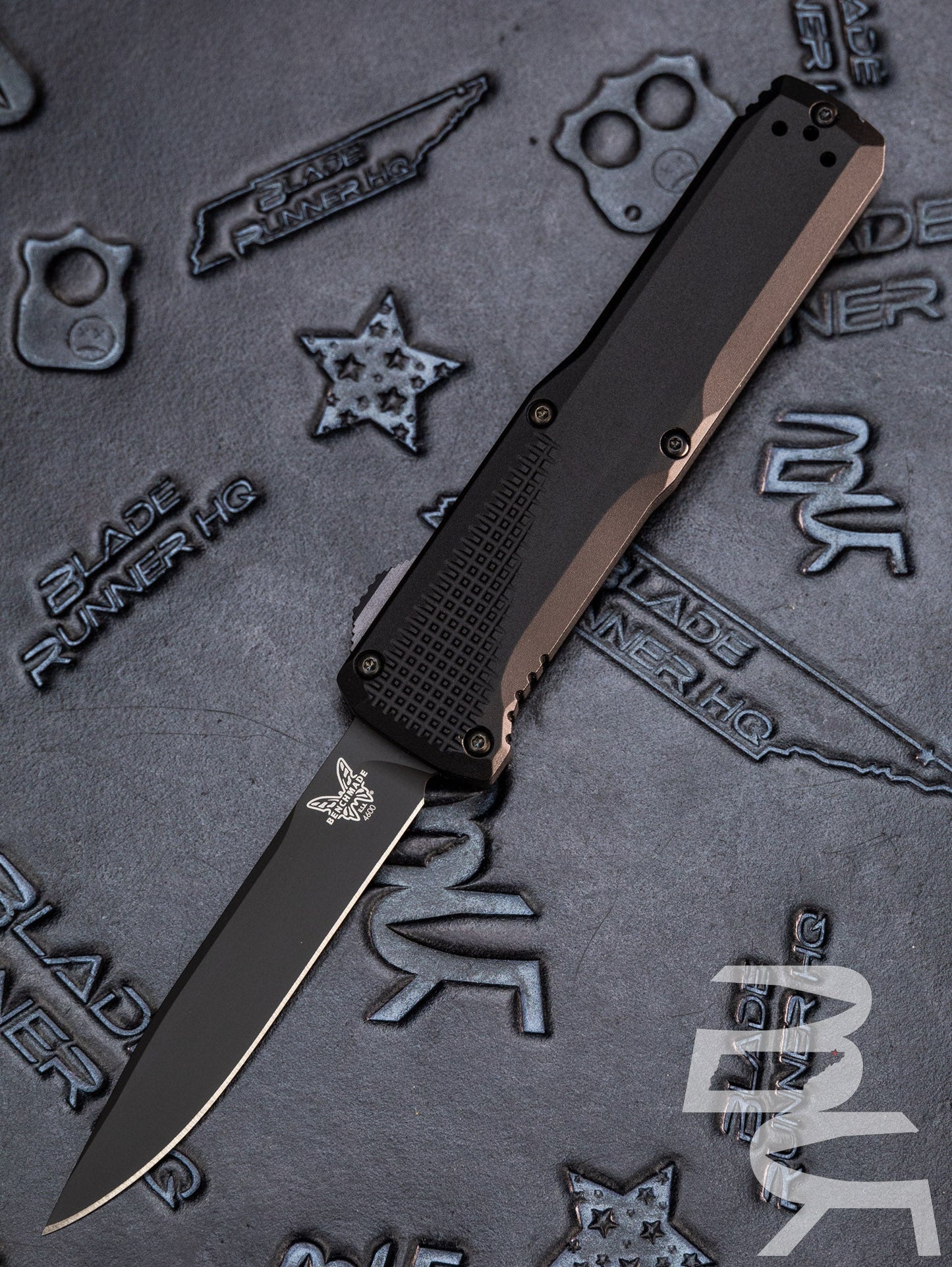 Pre Owned Benchmade 4600DLC Phaeton D/A OTF Automatic Knife Black (3.45" Black DLC)