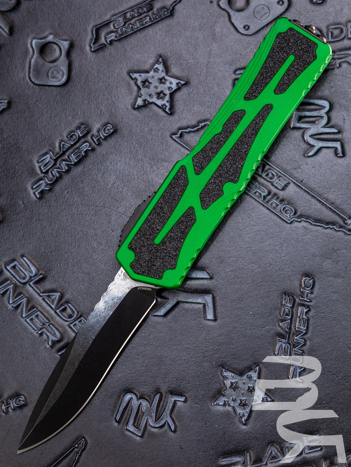 HERETIC KNIVES "COLOSSUS" TOXIC GREEN OTF KNIFE GREEN 3.5" RECURVE DLC H042-6A-TXGRN