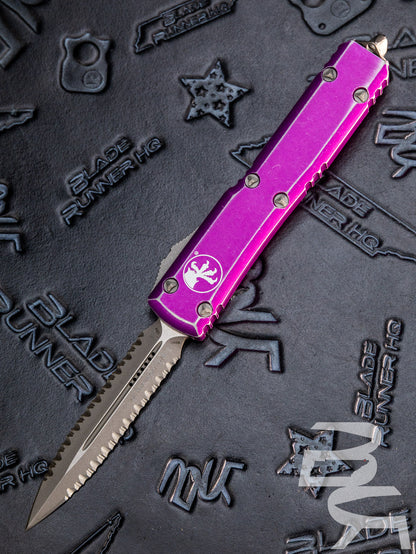 Microtech 122-D12DVI Ultratech D/E - Distressed Violet Handle - Apocalyptic Blade