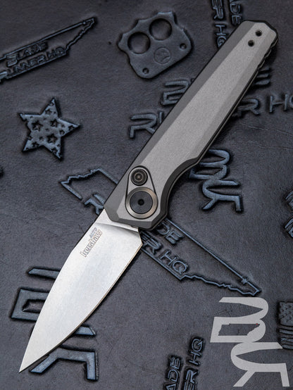 Kershaw Launch 18 Automatic Knife Gray Aluminum (2.75" Stonewash) 7551