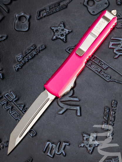 Microtech Ultratech T/E OTF Automatic Knife Pink (3.4" Stonewash) 123-10PK