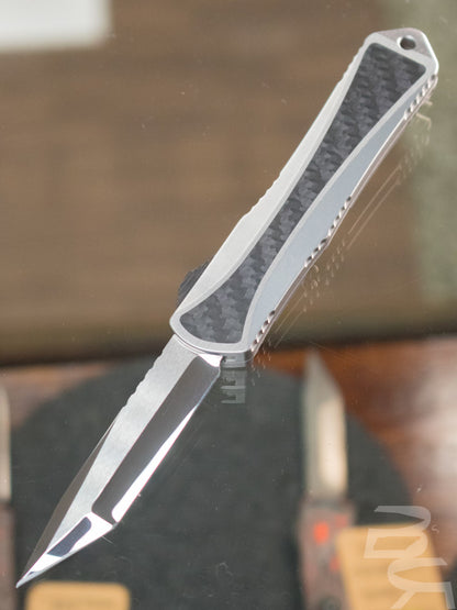 Heretic Knives Manticore-S Custom Stainless CF Inlay OTF 2.6" Tanto Mirror Polish