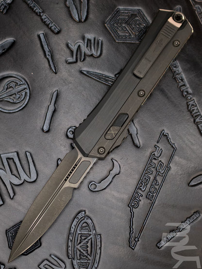 Marfione Custom "Glykon" OTF Knife Titanium/Aluminum 3.75" DLC Apocalyptic Bayonet