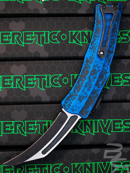 Heretic Knives Roc - S/E Curved Two-Tone Battle Black Blade, Breakthrough Blue Handle H060-14A-BRKBLU