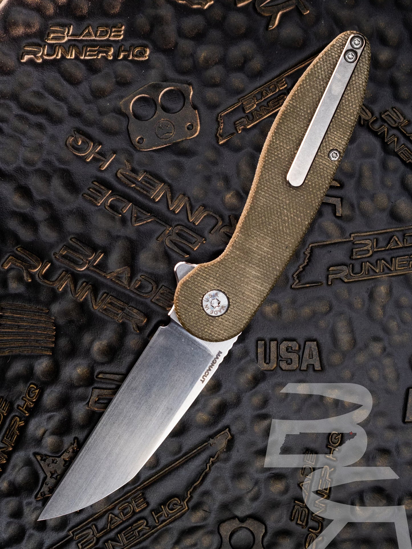 American Blade Works MODEL 1 V6 CANVAS MICARTA (OD GREEN) Wharncliffe