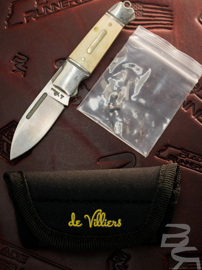 Pre Owned Andre de Villiers Impi Slip Joint Knife White Bone (3" Satin) AdV