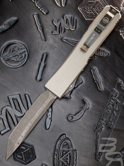 Pre Owned Microtech T/E Tanto Clear Top Ultratech Damascus