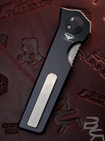 Paragon Krazor Gravity Knife Black Aluminum (4" Stonewash)