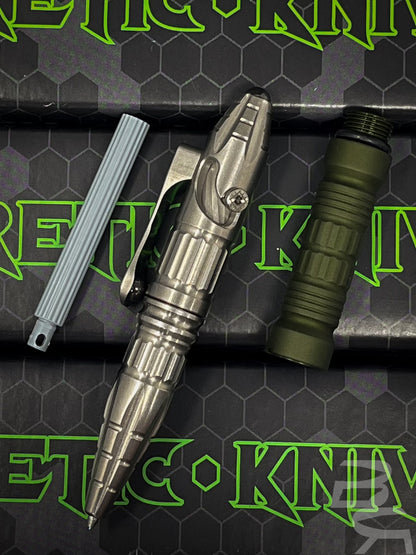 Heretic Thoth Titanium Green Aluminum Barrel Tactical Pen