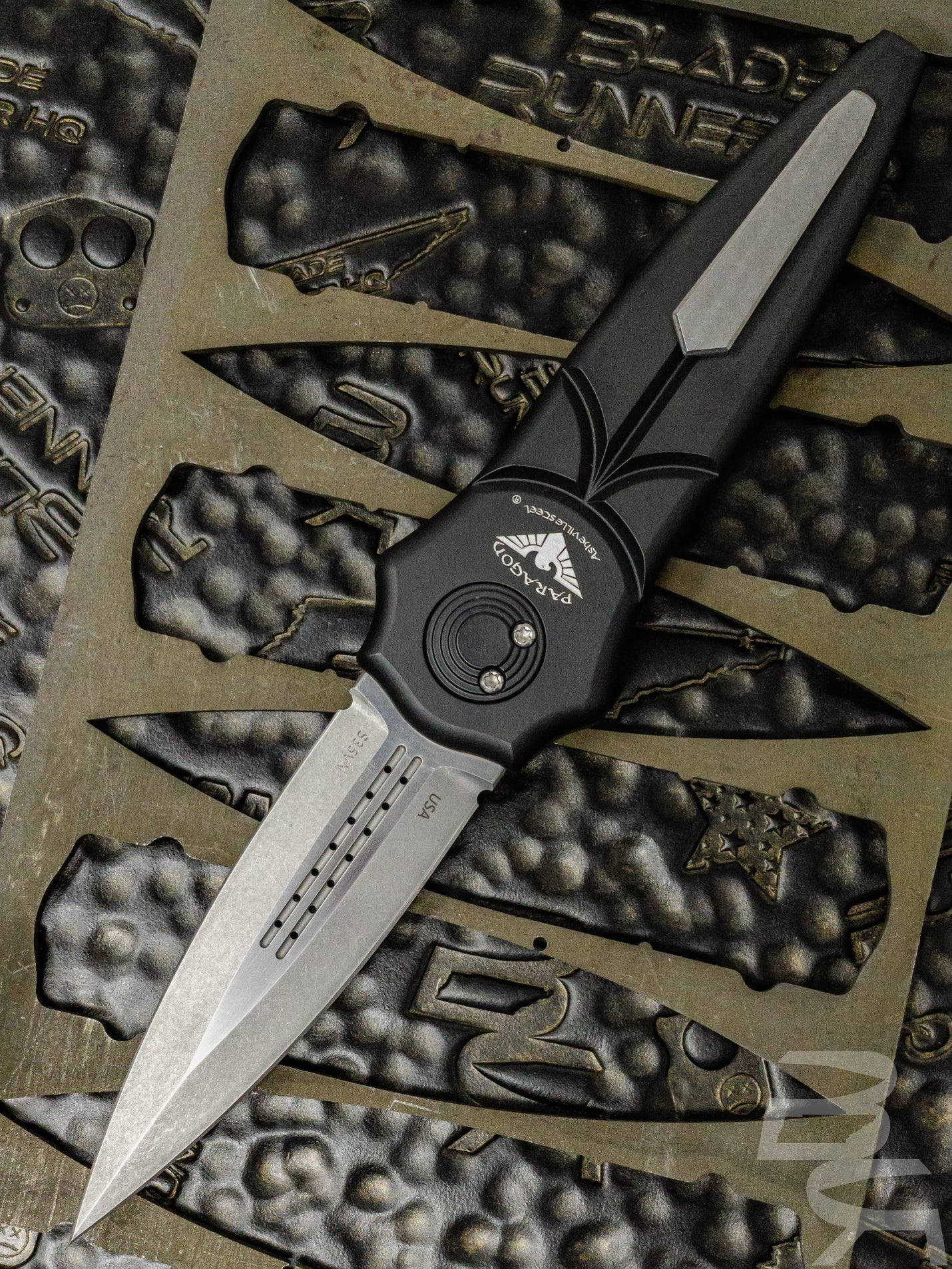Paragon Warlock-X (Gen2) Starburst Folding Knife Black Aluminum (3.9" Stonewash)